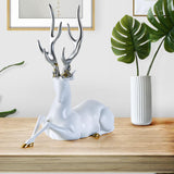Maxbell Resin Deer Statue Home Decoration for Office Home Cabinet White