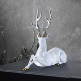Maxbell Resin Deer Statue Home Decoration for Office Home Cabinet White