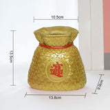 Maxbell Money Bag Statue Figurine Desktop for New Year Home Decorations Restaurant Gold