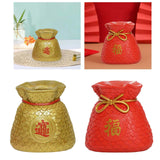 Maxbell Money Bag Statue Figurine Desktop for New Year Home Decorations Restaurant Gold