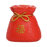 Maxbell Money Bag Statue Figurine Desktop for New Year Home Decorations Restaurant Red