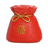 Maxbell Money Bag Statue Figurine Desktop for New Year Home Decorations Restaurant Red