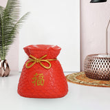 Maxbell Money Bag Statue Figurine Desktop for New Year Home Decorations Restaurant Red