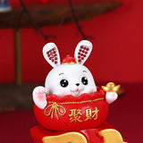Maxbell Rabbit Desktop Ornament Statue for Office Auto Interior Accessories Tabletop Style A