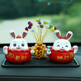 Maxbell Rabbit Desktop Ornament Statue for Office Auto Interior Accessories Tabletop Style A