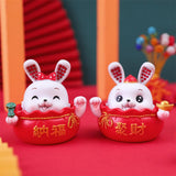 Maxbell Rabbit Desktop Ornament Statue for Office Auto Interior Accessories Tabletop Style A