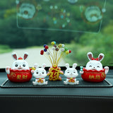 Maxbell Rabbit Desktop Ornament Statue for Office Auto Interior Accessories Tabletop Style A