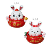 Maxbell Rabbit Desktop Ornament Statue for Office Auto Interior Accessories Tabletop Style A