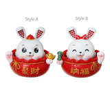 Maxbell Rabbit Desktop Ornament Statue for Office Auto Interior Accessories Tabletop Style A