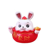 Maxbell Rabbit Desktop Ornament Statue for Office Auto Interior Accessories Tabletop Style A