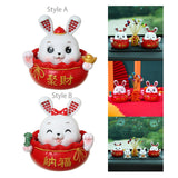 Maxbell Rabbit Desktop Ornament Statue for Office Auto Interior Accessories Tabletop Style A
