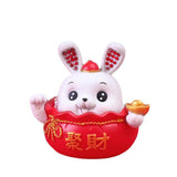 Maxbell Rabbit Desktop Ornament Statue for Office Auto Interior Accessories Tabletop Style A