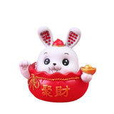 Maxbell Rabbit Desktop Ornament Statue for Office Auto Interior Accessories Tabletop Style A