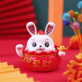 Maxbell Rabbit Desktop Ornament Statue for Office Auto Interior Accessories Tabletop Style A