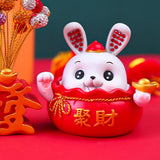 Maxbell Rabbit Desktop Ornament Statue for Office Auto Interior Accessories Tabletop Style A