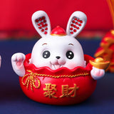 Maxbell Rabbit Desktop Ornament Statue for Office Auto Interior Accessories Tabletop Style A