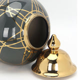 Maxbell Ceramic Ginger Jar Vase Decor Porcelain Storage Jar Temple Jar Collectible 22cmx48cm