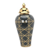 Maxbell Ceramic Ginger Jar Vase Decor Porcelain Storage Jar Temple Jar Collectible 22cmx48cm