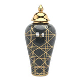 Maxbell Ceramic Ginger Jar Vase Decor Porcelain Storage Jar Temple Jar Collectible 22cmx48cm