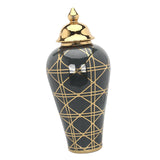 Maxbell Ceramic Ginger Jar Vase Decor Porcelain Storage Jar Temple Jar Collectible 22cmx48cm