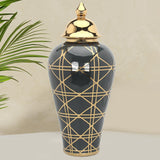 Maxbell Ceramic Ginger Jar Vase Decor Porcelain Storage Jar Temple Jar Collectible 22cmx48cm