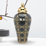 Maxbell Ceramic Ginger Jar Vase Decor Porcelain Storage Jar Temple Jar Collectible 22cmx48cm