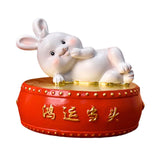 Maxbell Lucky Rabbit Statue Money Box Figurines Piggy Bank Storage Case for Bedroom 10cmx10cmx9cm