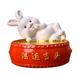 Maxbell Lucky Rabbit Statue Money Box Figurines Piggy Bank Storage Case for Bedroom 10cmx10cmx9cm