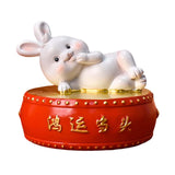 Maxbell Lucky Rabbit Statue Money Box Figurines Piggy Bank Storage Case for Bedroom 10cmx10cmx9cm