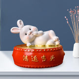 Maxbell Lucky Rabbit Statue Money Box Figurines Piggy Bank Storage Case for Bedroom 10cmx10cmx9cm
