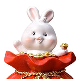 Maxbell Lucky Rabbit Statue Money Box Figurines Piggy Bank Storage Case for Bedroom 8.5cmx8.5cmx13cm