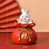 Maxbell Lucky Rabbit Statue Money Box Figurines Piggy Bank Storage Case for Bedroom 8.5cmx8.5cmx13cm