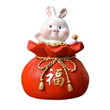 Maxbell Lucky Rabbit Statue Money Box Figurines Piggy Bank Storage Case for Bedroom 8.5cmx8.5cmx13cm
