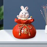 Maxbell Lucky Rabbit Statue Money Box Figurines Piggy Bank Storage Case for Bedroom 8.5cmx8.5cmx13cm