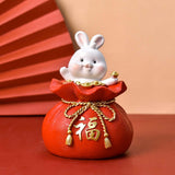 Maxbell Lucky Rabbit Statue Money Box Figurines Piggy Bank Storage Case for Bedroom 8.5cmx8.5cmx13cm