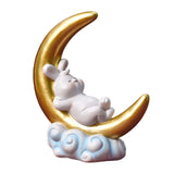 Maxbell Creative Rabbit On The Moon Statue Ornaments for Home Bedroom Decoration StyleA