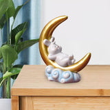 Maxbell Creative Rabbit On The Moon Statue Ornaments for Home Bedroom Decoration StyleA