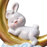 Maxbell Creative Rabbit On The Moon Statue Ornaments for Home Bedroom Decoration StyleB