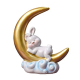 Maxbell Creative Rabbit On The Moon Statue Ornaments for Home Bedroom Decoration StyleB