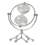 Maxbell Hourglass Clocks Sand Timer Desktop Watch for Living Room Birthday Gifts Argent