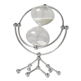 Maxbell Hourglass Clocks Sand Timer Desktop Watch for Living Room Birthday Gifts Argent