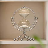 Maxbell Hourglass Clocks Sand Timer Desktop Watch for Living Room Birthday Gifts Argent