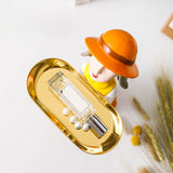 Maxbell Girl Resin Statue Box Figurine Sculptures Dish Desktop Storage Serving Tray Orange