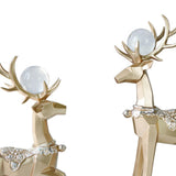 Maxbell Modern Reindeer Figurines Ornaments Deer Statues for Home Table Decor Geometric Aureate