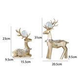Maxbell Modern Reindeer Figurines Ornaments Deer Statues for Home Table Decor Geometric Aureate