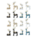Maxbell Modern Reindeer Figurines Ornaments Deer Statues for Home Table Decor Geometric Aureate