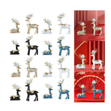 Maxbell Modern Reindeer Figurines Ornaments Deer Statues for Home Table Decor Geometric Aureate