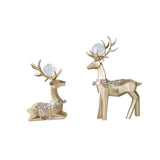 Maxbell Modern Reindeer Figurines Ornaments Deer Statues for Home Table Decor Geometric Aureate