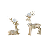 Maxbell Modern Reindeer Figurines Ornaments Deer Statues for Home Table Decor Geometric Aureate
