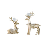 Maxbell Modern Reindeer Figurines Ornaments Deer Statues for Home Table Decor Geometric Aureate